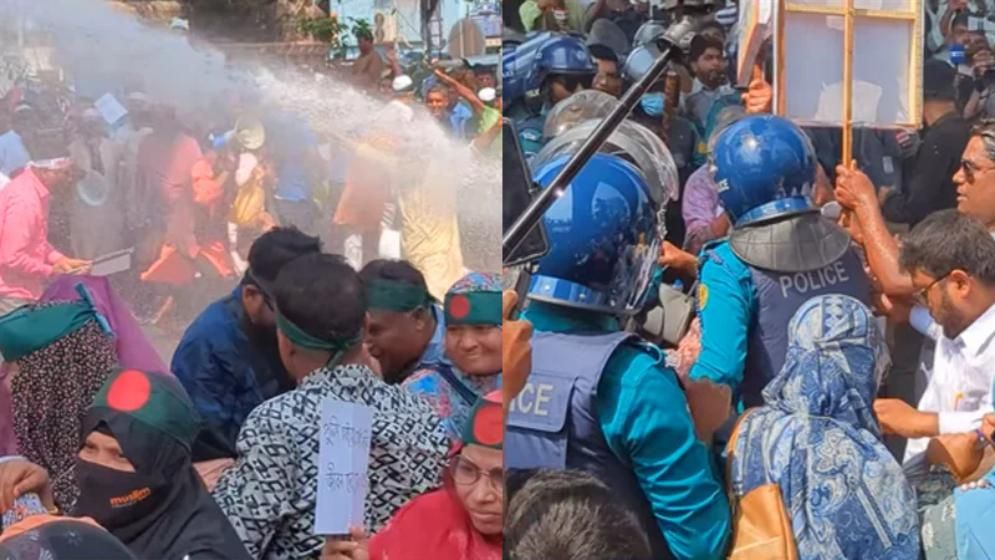 প্রধান উপদেষ্টার বাসভবনের দিকে শিক্ষকদের যাওয়ার চেষ্টা, জলকামান-লাঠিচার্জ
