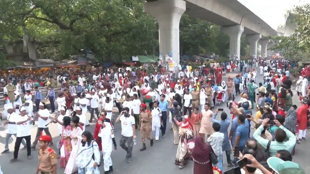 বর্ষবরণের আনন্দ শোভাযাত্রার র্যালি অনুষ্ঠিত