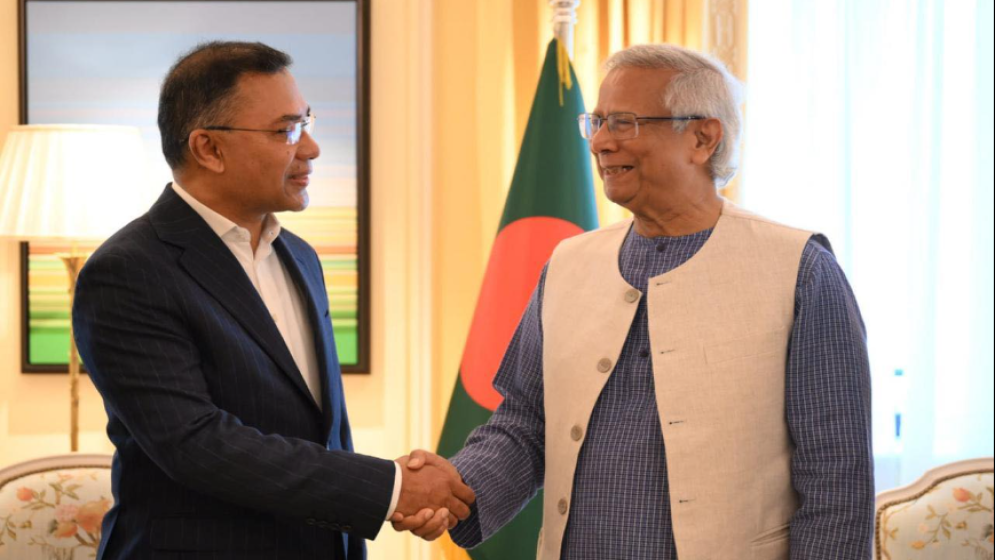 লন্ডনে ড. ইউনূসের সঙ্গে তারেক রহমানের বৈঠক শুরু